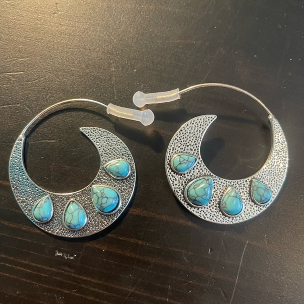 Faux turquoise earrings NWOT